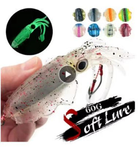 Soft Squid Bait Fishing Trolling Lure Octopus Head Jigs 60g